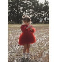 Kız Bebek Kız Çocuk Doğum Günü Parti Düğün Elbise Tüllü Tütü Astarlı Çocuk Giyim Bebek Giyim (Kırmızı)