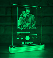 Kişiye Özel Spotify Müzik Kodlu 3D LED Lamba (Yeşil)