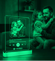 Kişiye Özel Spotify Müzik Kodlu 3D LED Lamba (Yeşil)