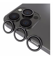 Logis Apple İphone 11 Pro Max Taşlı Kamera Lens Koruma Camı 3'lü (Siyah)