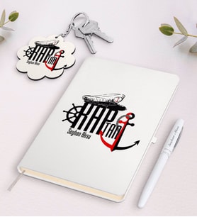 BK Gift Kişiye Özel Kaptan Siyah Defter Kalem Ve Anahtarlık Hediye Seti-2 (Model 2)