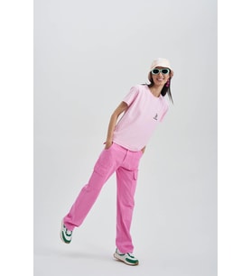 Smart Devil Kadın Taş T-Shirt (Pembe)