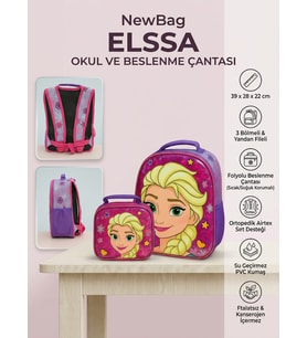 NEWBAG Kız Okul Ve Folyolu Beslenme Çantası (YENİ SEZON) (Pembe-Lila)
