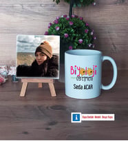 Biyoloji Öğretmeni Fotoğraflı Dekoratif Taş, Kupa Bardak Beyaz Hediye (Model 1)