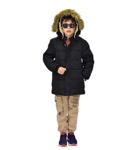 Erkek Çocuk Kapüşonlu Mont BS-2014 (Siyah)
