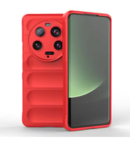Xiaomi Mi 13 Ultra Kılıf Esnek TPU Oyuklu Arka Yüzey Tasarımlı Etnik Silikon Kılıf (Kırmızı)