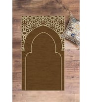 EVDEYA Dijital Baskılı Yıkanabilir Motifli Namazlık Seccade 70x130 cm, SECCADE-15-GRİ, (Kahverengi)