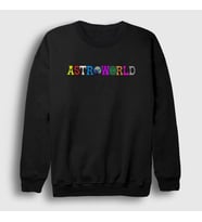 Presmono Unisex Beyaz Astroworld Travis Scott Sweatshirt 45164tt (Siyah)