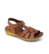 Trendyshose 19S-860 ZN Hakiki Deri Çırtlı Anatomic Confort Günlük Sandalet (Taba)