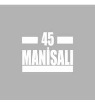 45 Manisalı Araba Sticker siyah 16x9 CM (Beyaz)