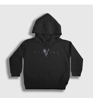 Presmono Unisex Çocuk Beyaz Logo V2 Vikings Kapüşonlu Sweatshirt 221869tt (Siyah)
