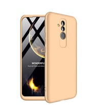 Microsonic Huawei Mate 20 Lite Kılıf Double Dip 360 Protective (Gold)