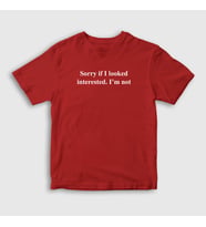 Presmono Unisex Çocuk Beyaz Sorry If I Looked T-Shirt 412487tt (Kırmızı)