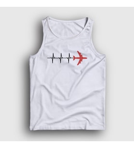 Presmono Unisex Sarı Heartbeat Pilot Airplane Uçak Atlet 403231tt (Beyaz)