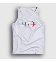 Presmono Unisex Sarı Heartbeat Pilot Airplane Uçak Atlet 403231tt (Beyaz)