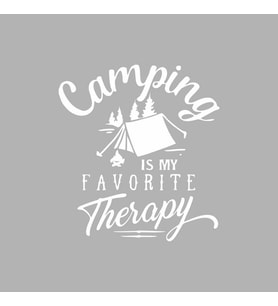 Camp Is My Favorite Therapy Araba Sticker siyah 16x18 CM (Beyaz)