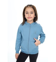 Toontoy Kız Çocuk Nakışlı Hırka (Mavi)