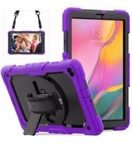 Samsung Galaxy Tab A 10.1 T510 T515 T517 Kılıf Defender Askılı Pars Case (Mor)