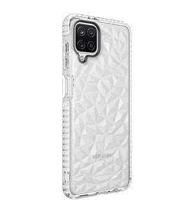 Samsung Galaxy A12 Kılıf Bumper Şeffaf Buzlu Kapak (Beyaz)