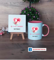 Anneler Günü Hediyesi Dekoratif Taş, Kupa Bardak Kırmızı Hediye (Model 5)
