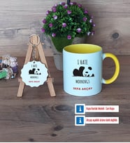 Sevimli Panda Kupa Bardak Kırmızı ve Ahşap Anahtarlık Hediye (Model 6)