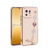 Xiaomi Mi 13 Kılıf El Tutamaçlı Kamera Korumalı Zore Taka Silikon Kapak (Pembe)