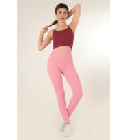 DoReMi Dikişsiz Örme Yüksek Bel Tayt (Açık Pembe)