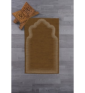 EVDEYA Dijital Baskılı Yıkanabilir Hediyelik Namazlık Seccade 70x130 cm, SECCADE-13-GRİ, (Kahverengi)