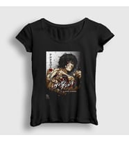 Presmono Kadın Beyaz Ohma Tokita V3 Anime Kengan Ashura T-Shirt 318267tt (Siyah)