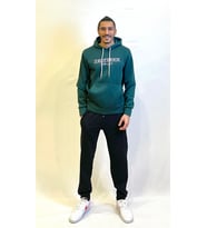 Süperlife Erkek Kapşonlu Rahat Kalıp İçi Polarlı 3 iplik Californıa Baskılı SweatShırt spr24sw11 (Zümrüt Yeşili)