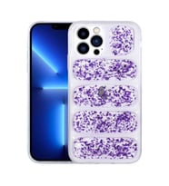 Uyumlu Model Apple iPhone 13 Pro Max Kılıf Kamera Korumalı Simli Airbag'li Dalga Kapak (Mor)