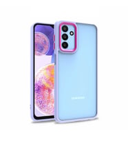 Samsung Galaxy M23 Kılıf Case, Kamera Lens Korumalı Elektroplatin Kaplama Sert PC Koruyucu Colourful Platinum Serisi (Lila)