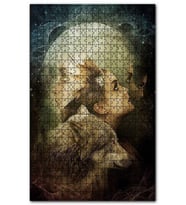 Cakapuzzle Dolunay Kurt ve Kadın Puzzle Yapboz MDF (Ahşap) (255 Parça)