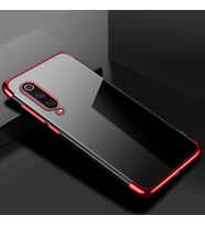 Xiaomi Mi 9 Lite Kılf Zore Dört Köşeli Lazer Silikon Kılıf (Kırmızı)