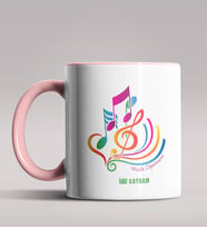 Kişiye Özel Müzik Öğretmeni Tasarımlı Siyah Renk Kupa Bardak 4 (Pembe)
