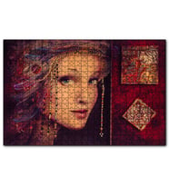 Cakapuzzle i Kadın Figürü Görseli  Puzzle Yapboz MDF (Ahşap) (500 Parça)