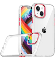 Apple iPhone 14 Plus Kılıf Case, Kamera Lens Korumalı Elektroplatin Kaplama Sert PC Koruyucu Colourful Platinum Serisi (Kırmızı)