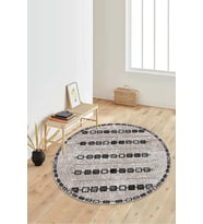 Dijital Baskılı Kaymaz Taban Yıkanabilir Yuvarlak Salon Halısı Koridor Halısı Paspas NDY-SD-1011 (Çok Renkli)