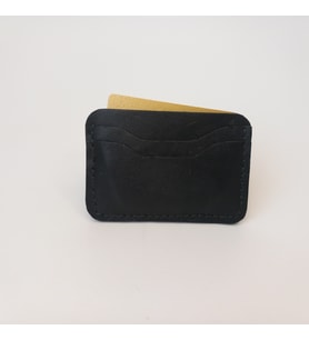 A Leather El Yapımı Hakiki Deri Erkek Kartlık (Siyah)