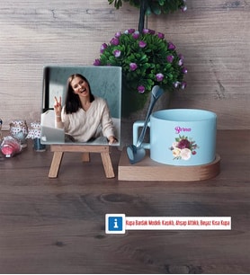 İsme Özel Doğum Günü Hediyesi Fotoğraflı Dekoratif Taş, Kupa Bardak Beyaz Hediye (Model 8)