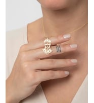 Kişiye Özel 925 Ayar Gümüş Origami Frida Kahlo Kolye (Gold)