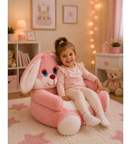 65 cm Tavşan Pelüş Bebek Çocuk Koltuğu (%100 Yerli) (Pembe)