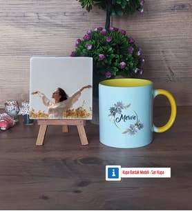 İsme Özel Doğum Günü Hediyesi Fotoğraflı Dekoratif Taş, Kupa Bardak Beyaz Hediye (Model 7)