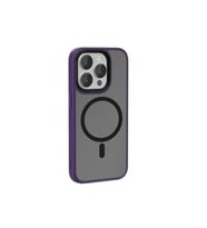 Vendas iPhone 15 Pro Uyumlu Felix Serisi Magsafe Şarj Özellikli Kamera Korumalı Mat Drop Magic Silikon Kılıf (Mor)