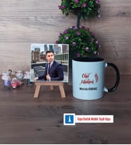 Okul Müdürü Fotoğraflı Dekoratif Taş, Kupa Bardak Beyaz Hediye Öğretmenler Günü Hediyesi (Model 11)