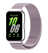 Sneezy Samsung Galaxy Fit 3 İle Uyumlu Woven Wire Tasarım Metal Hasır Kordon (Lila)