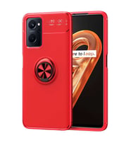 Oppo A76 Kılıf Zore Ravel Yüzüklü Silikon Kılıf (Kırmızı)