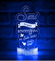 Kişiye Özel Sevgiliye Hediye, Seni Her Gün Seveceğim (Mavi)