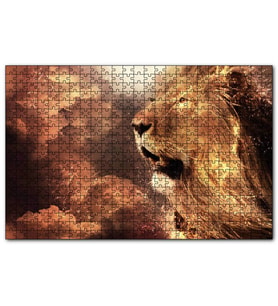 Cakapuzzle Erkek Aslan Yelesi ve Aynı Renk Bulutlar  Puzzle Yapboz MDF (Ahşap) (1000 Parça)