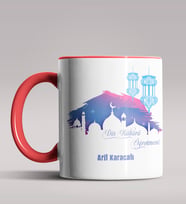 Kişiye Özel Din Kültürü Öğretmeni Tasarımlı Siyah Renk Kupa  (Kırmızı)